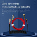 2pcs Mechanical Keyboard Cable Type-C USB Aviation Spring Wire(Red)