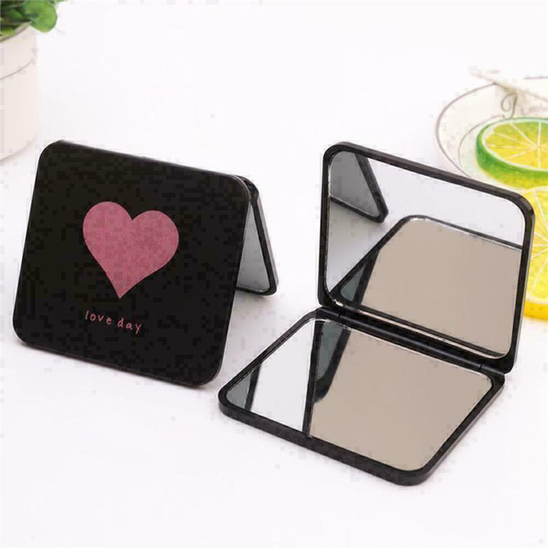 Cosmetic Mirror Double Sided Portable Compact Pocket Foldable Make-up C5J9 E6B4