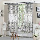 Peony Curtain Living Room Bedroom Home Door Window Curtain (Grey) Newly