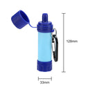 Drinking Water Filter Tools Hiking Survival Water Purifier w/ Straw (Blue) Newly