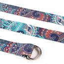 Stretch Pilates Colored Printed Yoga Strap Fitness Exercise D-Ring Belts