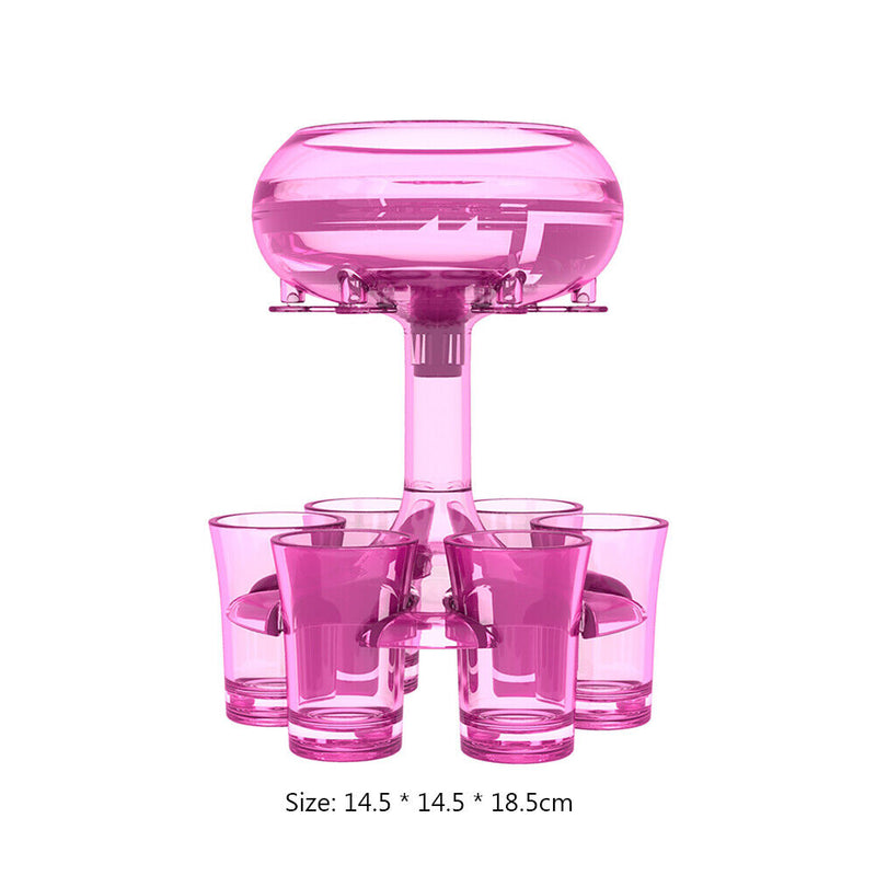6 Shot Glass Wine Whisky Beer Dispenser Holder for Home Party (Wine Red) Newly
