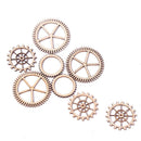 36pcs 20-36mm Wooden DIY Mixed Wheel Gear Blank Hollow Art Craft Home Decoration