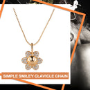 Alloy Diamond Smile Flower Necklace Crystal Jewelry Pendants for Women