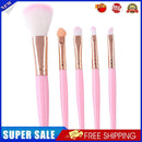 5pcs Portable Makeup Brush Set Soft Nylon Eyeshadow Foundation Brush (Pink)
