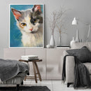 Frameless Oil Paint By Numbers DIY Cat Picture Craft Kit for Home Living Room