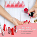 3 in 1 Nail Holder Practice Training Display Stand w/15pcs Nail Tips (Pink)