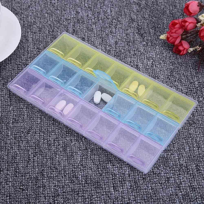 21 Grids Weekly Pills Storage Box Candy Sundries Container Home Organizer