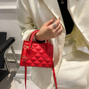 Women Fashion Lattice Embossing Mini Shoulder Bags Casual PU Leather Handbags