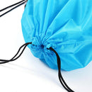School Sports Nylon Drawstring Bag Sack Fitness Zipper Storage Rucksack Backp