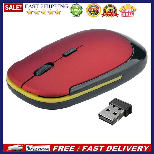 Ultra-Thin 4 Keys 2.4G Wireless Optical Mouse 3 Gears 1600DPI Laptop PC Mice