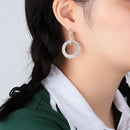 Fashion Jewelry Dangle Flicker Bright Earrings Double Round Circle Hoop