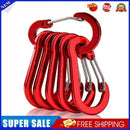 6pcs Outdoor Camping Carabiner Clip Climbing Quick Hanging Buckle (Red)