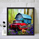 DIY Rhinestone House Car Dog Pictures Full Round Drill Diamond Painting Kit 5