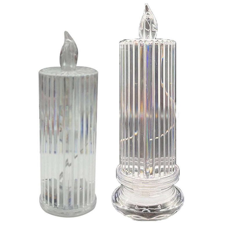 LED Diamond Candle Light Acrylic Crystal Night Lamp Home Bedroom Decor (A)