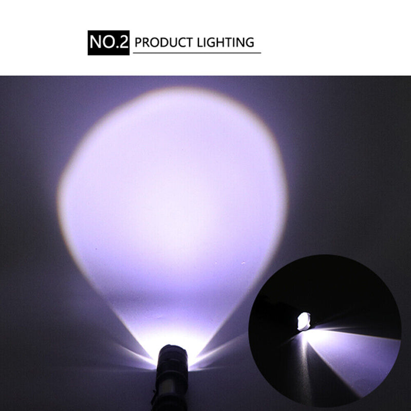 XPE+COB LED Powerful Flashlight 400mAh Battery Rechargeable Camping Torch