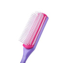 9 Rows Styling Brush Straight Curly Hair Detangling Massage Comb (Purple)