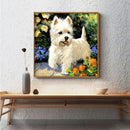 5D DIY Full Drill Diamond Painting White Puppy Cross Stitch Embroidery Kit