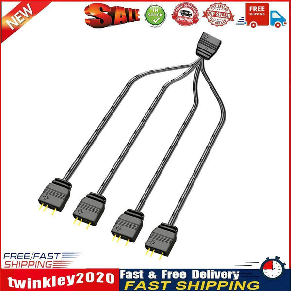 COOLMOON 5V 3Pin HUB Splitter Cable Extension Cord for Mainboard (1 to 4) Newly