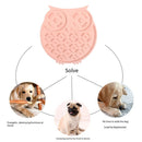 Dog Feeding Lick Mat Cat Feeder Licking Pad Slow Food Feeder Bowls (Pink) Newly
