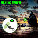 20x Luminous 3 Way Fishing Rolling Swivels Fishhook Lure Line Connector (2)