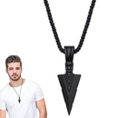 Mens Necklace Chain with Arrow Jewellery Pendant Hip Hop Punk Rock Black`