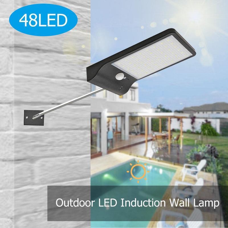 48 LED Outdoor Solar Wall Light 3 Mode 450LM Waterproof Motion Sensor Path Lamp