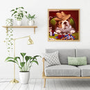 5D DIY Full Drill Diamond Painting Gambler Dog Cross Stitch Needlework Decor