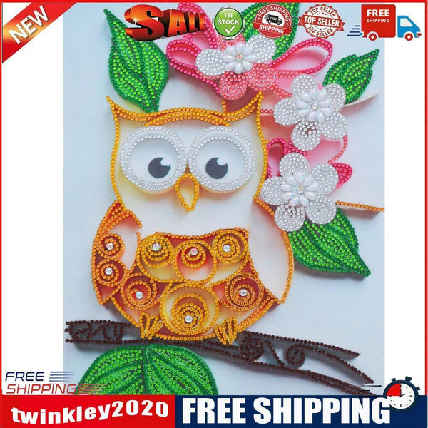 DIY Partial Special Shape Drill Diamond Painting Owl Mosaic Rhinestone Draw