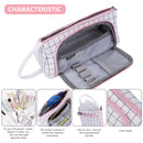 Large Capacity Pouch Holder-Pencil Case Linen Cosmetic Bag with Zipper Newly