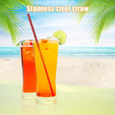 4pcs Reusable Drinking Straws Brush Set Drinks Supplies (Red Straight)