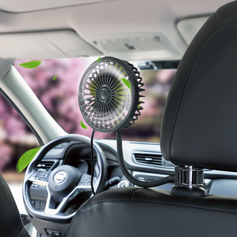 Car Back Fan 3-speed Wind Adjustment USB Auto Air Cooler Cooling System