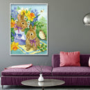 Spring Rabbit 5D DIY Full Round Diamond Painting Mosaic Canvas Cute Picture Gift