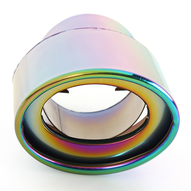 Burnt Multicolor Straight Stainless Steel Car Exhaust Tip Muffler Silencer Newly