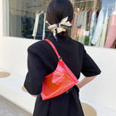 Retro Women Transparent Solid Color Shoulder Hobos Bag Small Underarm Handbags