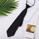 Smooth Clothing Accessories Black Clip On Necktie Tie Ties Narrow Neck