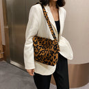 Women Animal Print Shoulder Bag Canvas Casual Travel Handbag Tote (Leopard)