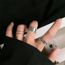 Circular Finger Accessories Opening Rings Set Punk Stack Plain Band Gothic