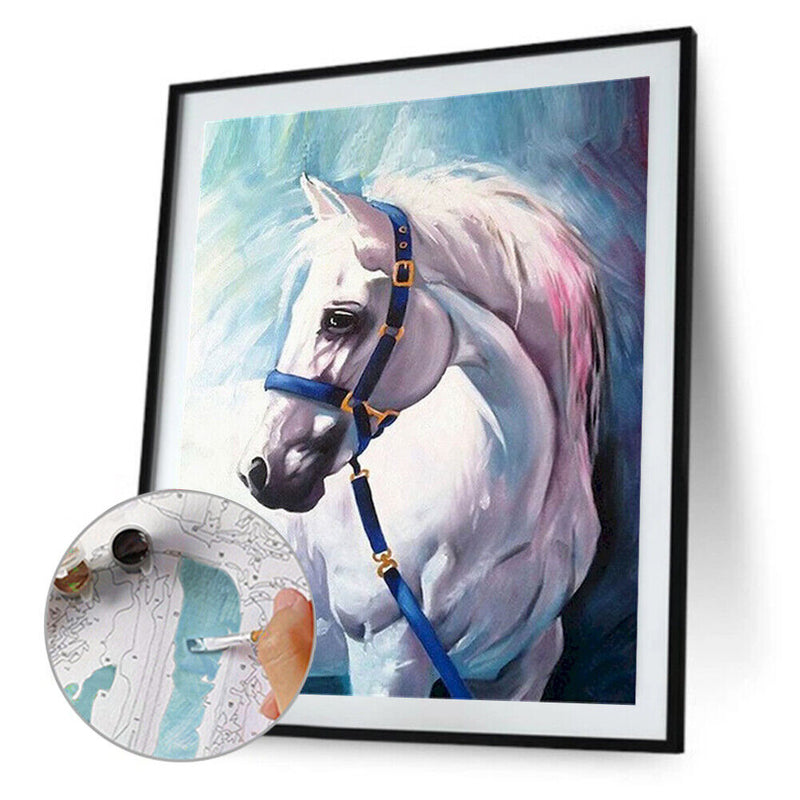 Fine Horse Oil Paint By Numbers Kit DIY Acrylic Painting on Canvas Frameless