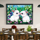 5D DIY Diamond Painting Rabbits Full Round Drill Mosaic Picture Kit Wall Deco