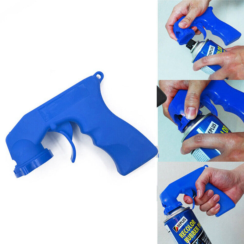 Portable Paint Handle Spray Adaptor Aerosol with Trigger Car Tool (Blue)