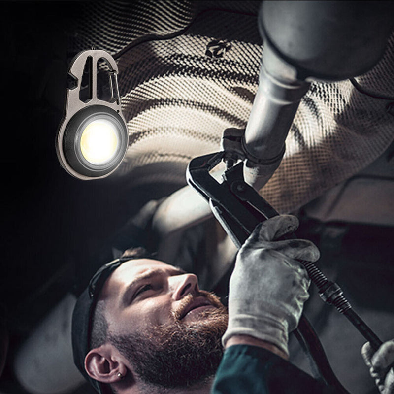 Portable LED Flashlight Mini Keychain Work Light Outdoor Bottle Opener (D)