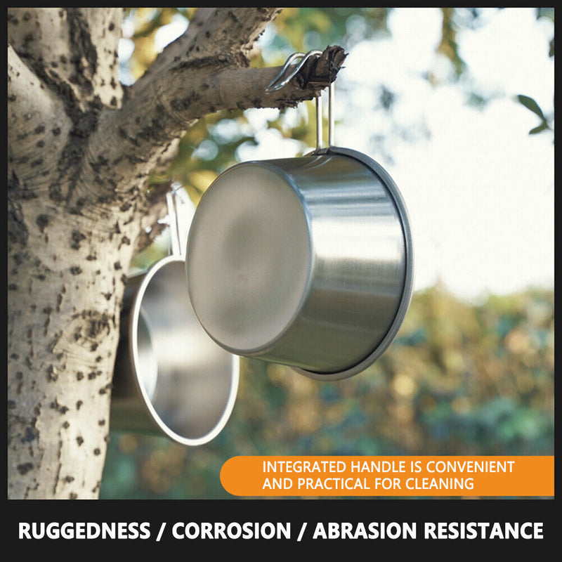 Stainless Steel Bowl Bowl Convenient for Outdoor Camping Backpack Bowl