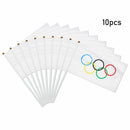 Fade Resistant Desk Decor Held Flags Five Ring Pattern Olympics Style Hand Flag
