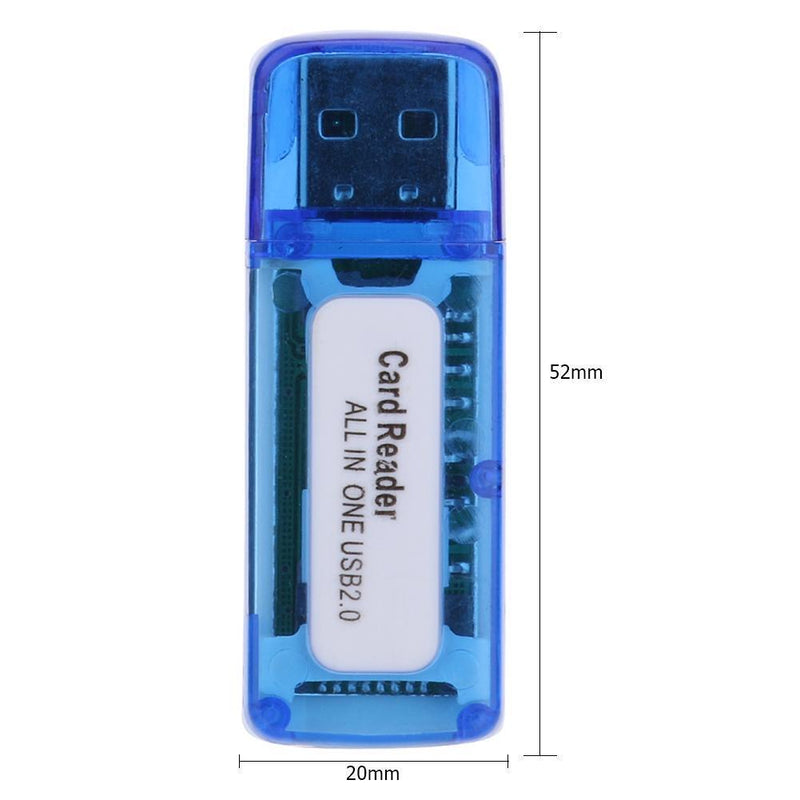 4 in 1 Memory Card Reader USB 2.0 All in One Cardreader for Micro SD TF M2 Newly