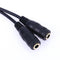 3.5mm 1 Male to 2 Female Y Splitter Stereo Extension Audio Cable (Black)
