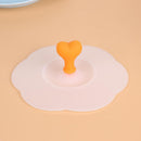 Silicone Sealing Cup Lid Thermal Insulation Cup Cover(Orange White)