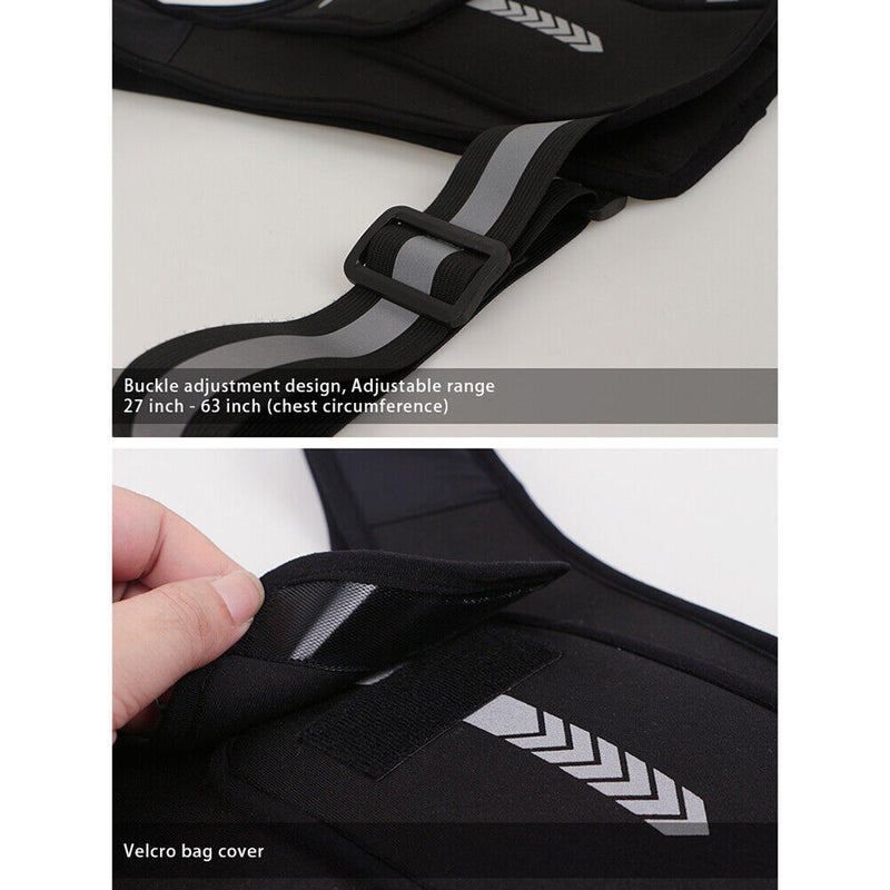Reflective Running Vest Backpack Sports Outdoor Cycling Hiking Water Phone