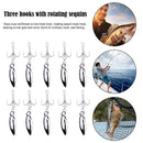 Rotating Sequin Lure Metal Barbed Fishing 3-Hook Freshwater Freshwater Fish Hook