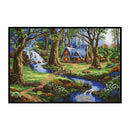 Full Cross Stitch 11CT DIY Forest House Printed Embroidery Craft Home Decorat